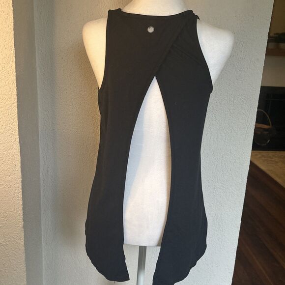Yogalicious Tank Top Women XS Open Back Active Athletic Black Tank - Picture 2 of 5